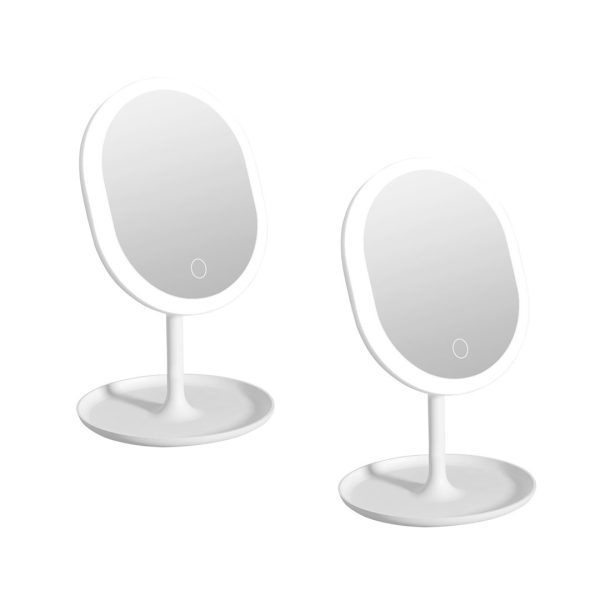 20cm Rechargeable LED Light Makeup Mirror Magnification Tabletop Vanity Home Decor