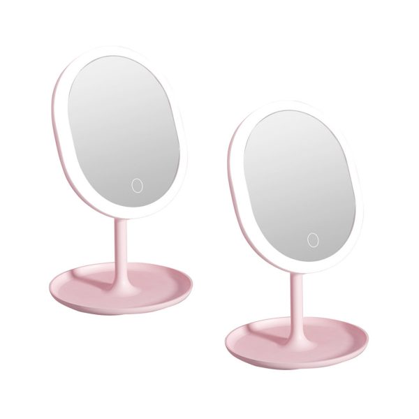 20cm Rechargeable LED Light Makeup Mirror Magnification Tabletop Vanity Home Decor