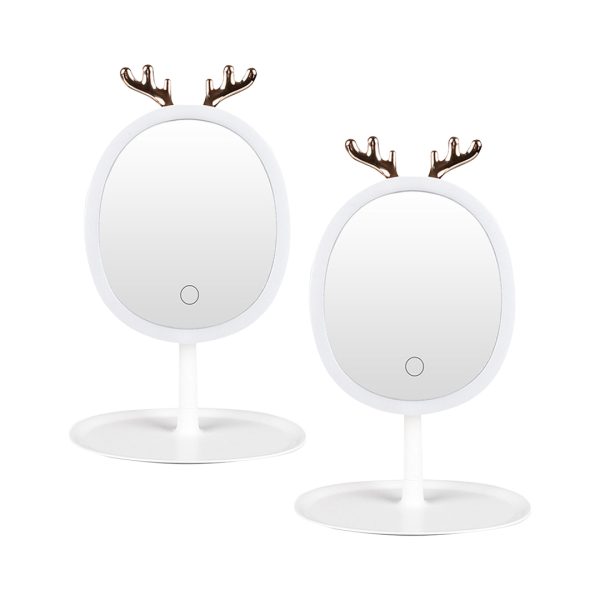 Antler LED Light Makeup Mirror Magnification Tabletop Vanity Home Decor