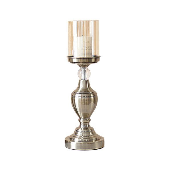 Glass Candlestick Candle Holder Stand Pillar Glass/Iron Metal
