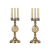 Glass Candle Holder Candle Stand Glass Metal with Candle