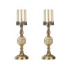Glass Candle Holder Candle Stand Glass Metal with Candle