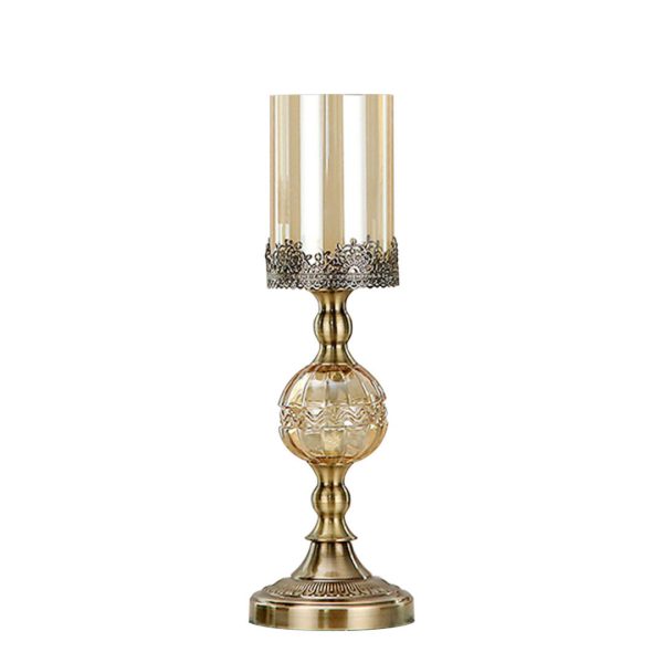 Glass Candle Holder Candle Stand Glass Metal with Candle