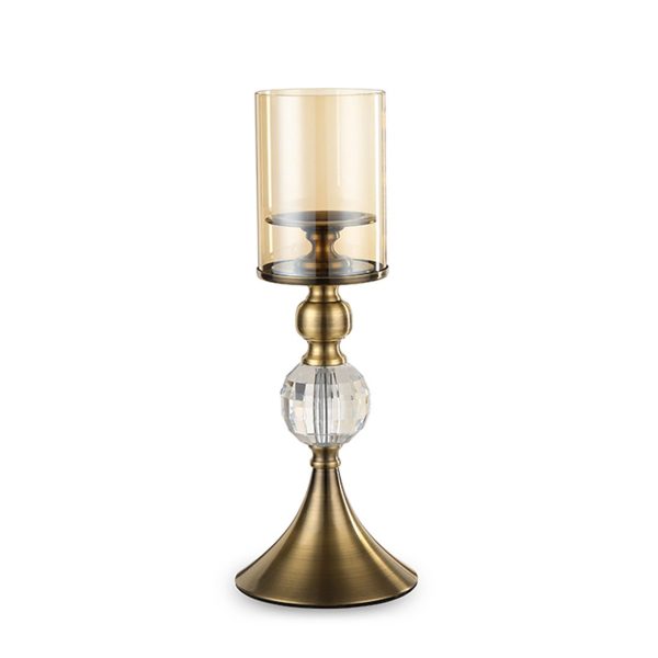 Glass Candle Holder Candle Stand Glass Metal with Candle