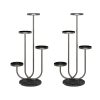 U Shaped Plant Stand Round Flower Pot Tray Living Room Balcony Display Metal Decorative Shelf