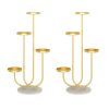 U Shaped Plant Stand Round Flower Pot Tray Living Room Balcony Display Metal Decorative Shelf