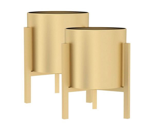 30CM Gold Metal Plant Stand with Flower Pot Holder Corner Shelving Rack Indoor Display