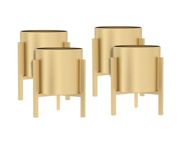 30CM Gold Metal Plant Stand with Flower Pot Holder Corner Shelving Rack Indoor Display