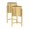 30CM Gold Metal Plant Stand with Flower Pot Holder Corner Shelving Rack Indoor Display