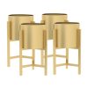 30CM Gold Metal Plant Stand with Flower Pot Holder Corner Shelving Rack Indoor Display