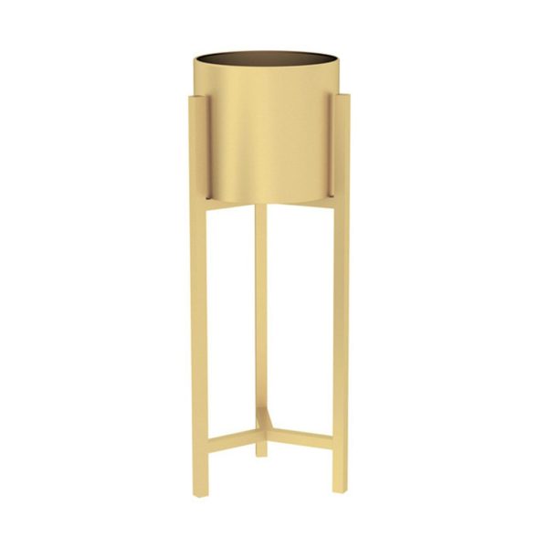 30CM Gold Metal Plant Stand with Flower Pot Holder Corner Shelving Rack Indoor Display