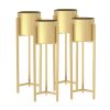 30CM Gold Metal Plant Stand with Flower Pot Holder Corner Shelving Rack Indoor Display