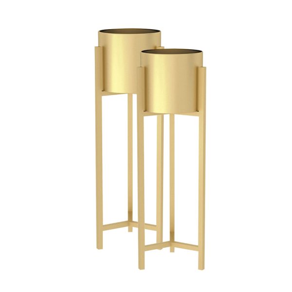 30CM Gold Metal Plant Stand with Flower Pot Holder Corner Shelving Rack Indoor Display