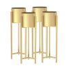 30CM Gold Metal Plant Stand with Flower Pot Holder Corner Shelving Rack Indoor Display