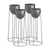 Round Wire Metal Flower Pot Stand with Black Flowerpot Holder Rack Display