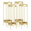 2 Layer 80cm Gold Metal Plant Stand Flower Pot Holder Corner Shelving Rack Indoor Display