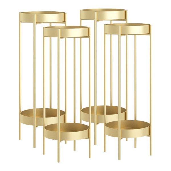 2 Layer 80cm Gold Metal Plant Stand Flower Pot Holder Corner Shelving Rack Indoor Display