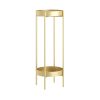 2 Layer 80cm Gold Metal Plant Stand Flower Pot Holder Corner Shelving Rack Indoor Display