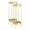 2 Layer 80cm Gold Metal Plant Stand Flower Pot Holder Corner Shelving Rack Indoor Display