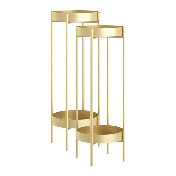 2 Layer 80cm Gold Metal Plant Stand Flower Pot Holder Corner Shelving Rack Indoor Display