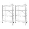 Steel Foldable Display Stand Multi-Functional Shelves Portable Storage Organizer with Wheels