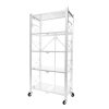 Steel Foldable Display Stand Multi-Functional Shelves Portable Storage Organizer with Wheels