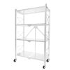Steel Foldable Display Stand Multi-Functional Shelves Portable Storage Organizer with Wheels