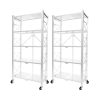 Steel Foldable Display Stand Multi-Functional Shelves Portable Storage Organizer with Wheels