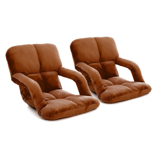 Foldable Lounge Cushion Adjustable Floor Lazy Recliner Chair with Armrest