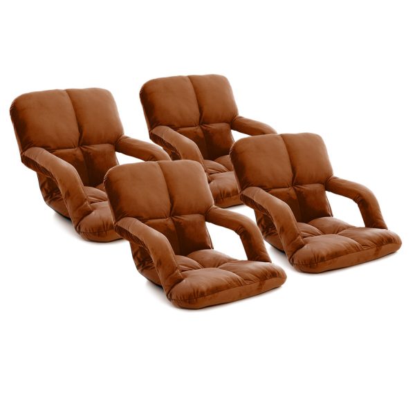Foldable Lounge Cushion Adjustable Floor Lazy Recliner Chair with Armrest