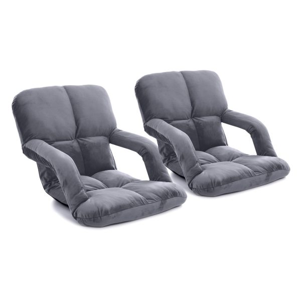 Foldable Lounge Cushion Adjustable Floor Lazy Recliner Chair with Armrest