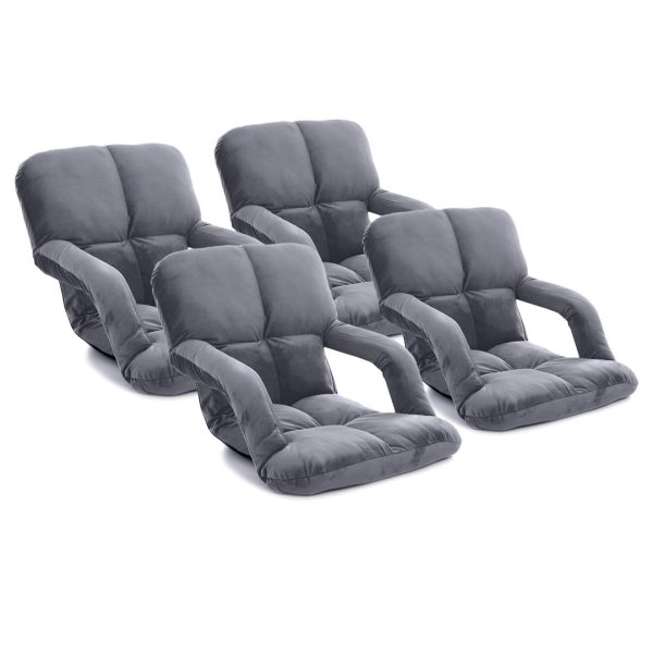 Foldable Lounge Cushion Adjustable Floor Lazy Recliner Chair with Armrest