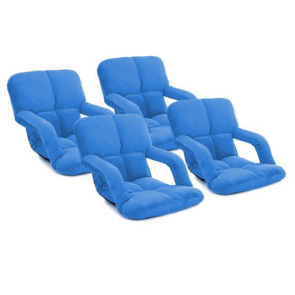 Foldable Lounge Cushion Adjustable Floor Lazy Recliner Chair with Armrest