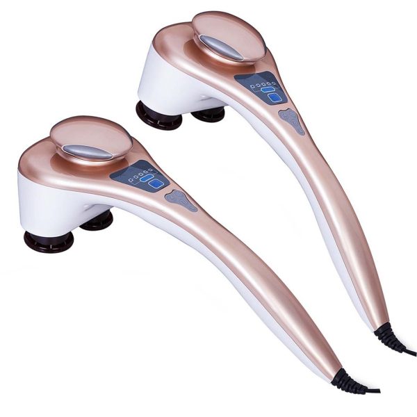 Portable Handheld Massager Soothing Heat Stimulate Blood Flow Shoulder 4 Heads