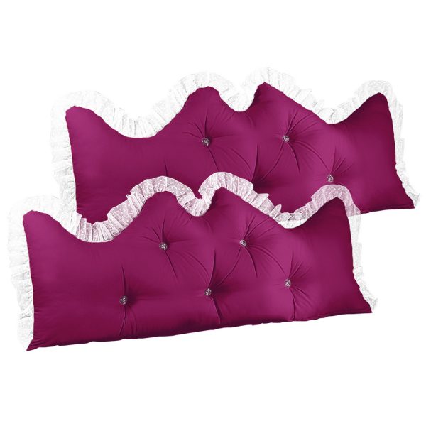Princess Bed Pillow Headboard Backrest Bedside Tatami Sofa Cushion with Ruffle Lace Home Decor