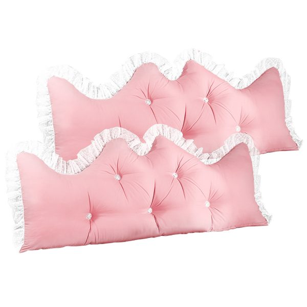 Princess Bed Pillow Headboard Backrest Bedside Tatami Sofa Cushion with Ruffle Lace Home Decor