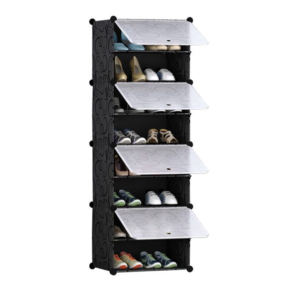 Shoe Rack Organizer Sneaker Footwear Storage Stackable Stand Cabinet Portable Wardrobe with Cover