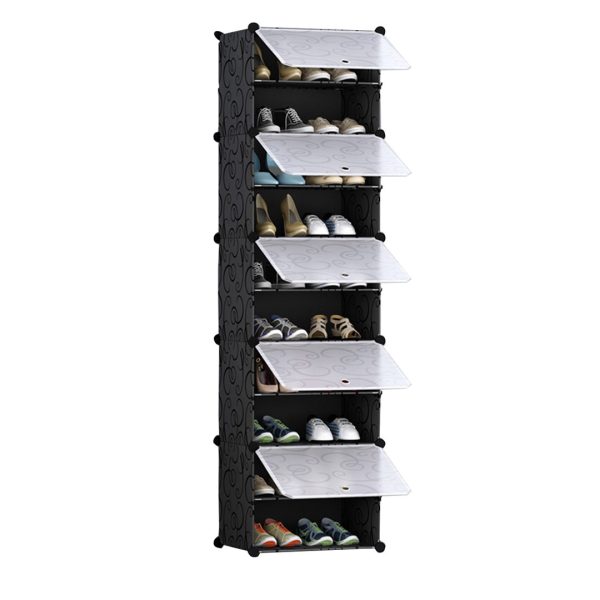 Shoe Rack Organizer Sneaker Footwear Storage Stackable Stand Cabinet Portable Wardrobe with Cover
