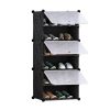 Shoe Rack Organizer Sneaker Footwear Storage Stackable Stand Cabinet Portable Wardrobe with Cover