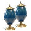 40.5cm Ceramic Oval Flower Vase with Gold Metal Base