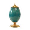 40.5cm Ceramic Oval Flower Vase with Gold Metal Base
