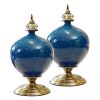 38.50cm Ceramic Oval Flower Vase with Gold Metal Base