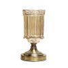 Transparent Glass Flower Vase with Metal Base Filler Vase