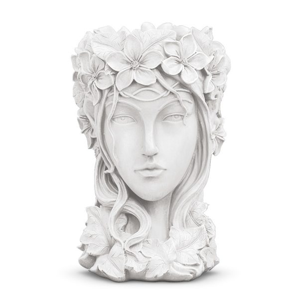 Resin Creative Goddess Head Statue Planter Bonsai Flower Succulent Pot Decor