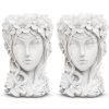 Resin Creative Goddess Head Statue Planter Bonsai Flower Succulent Pot Decor