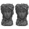 Resin Creative Goddess Head Statue Planter Bonsai Flower Succulent Pot Decor