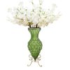 67cm Glass Tall Floor Vase with 10pcs White Artificial Fake Flower Set