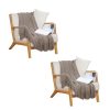 Diamond Pattern Knitted Throw Blanket Warm Cozy Woven Cover Couch Bed Sofa Home Decor with Tassels