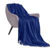 Acrylic Knitted Throw Blanket Solid Fringed Warm Cozy Woven Cover Couch Bed Sofa Home Decor