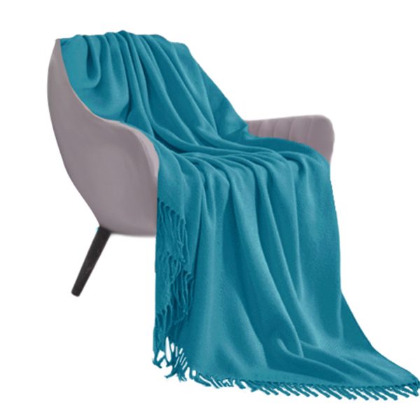 Acrylic Knitted Throw Blanket Solid Fringed Warm Cozy Woven Cover Couch Bed Sofa Home Decor